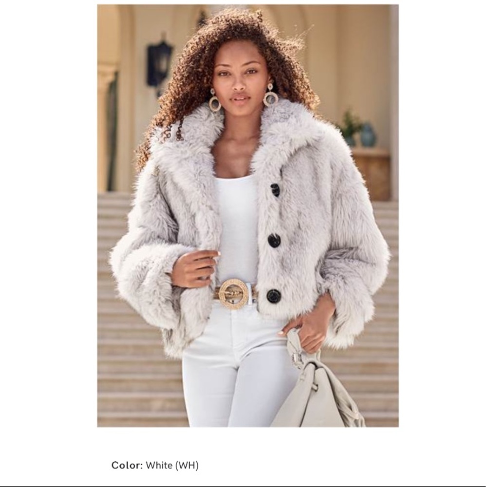 Venus White Faux Fur Jacket